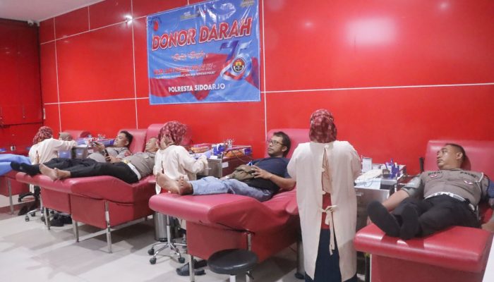 HUT Humas Polri, Polresta Sidoarjo Gelar Donor Darah